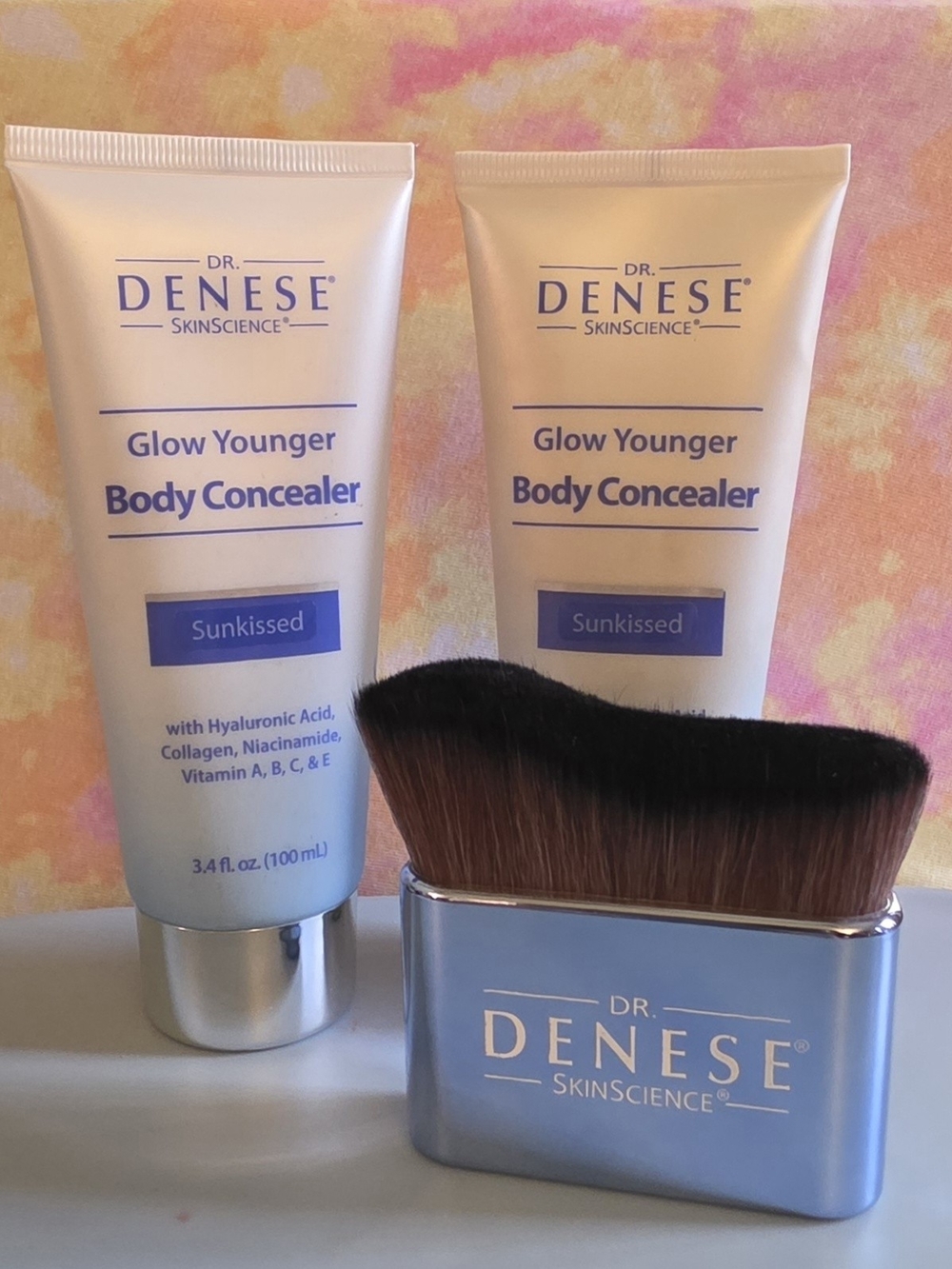 Bundle Of 2 Dr Denese Glow Younger Body Concealers plus Bonus Brush  - Sunkissed